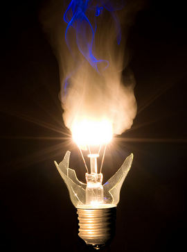 incandescant bulb exploding
