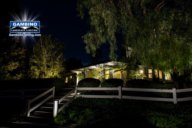 A Gambino landscape Lighting system designed and installed 12 years ago and recently upgraded with new LED lamps
