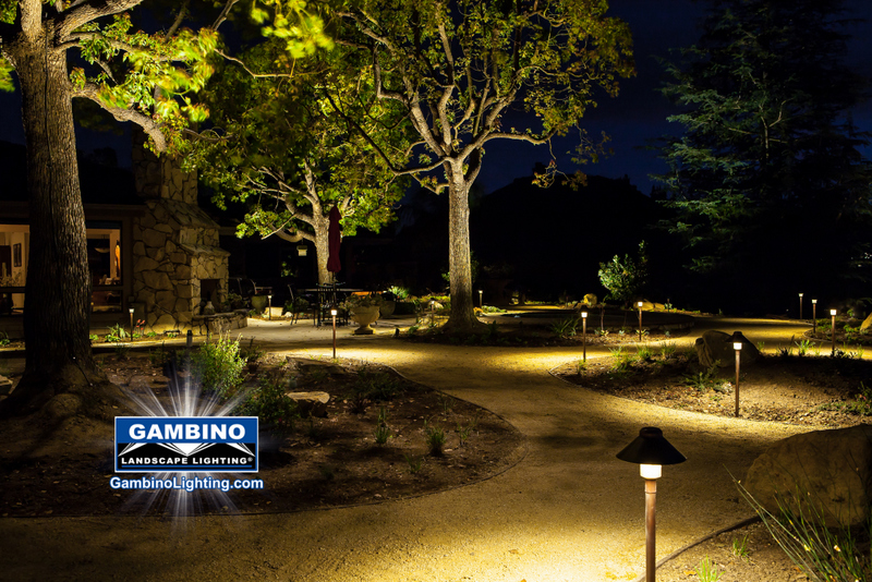 This Gambino lighting system's components are 15 years old and have been through two major landscape remodels. Fixtures upgraded with LED lamps during most recent system incarnation
