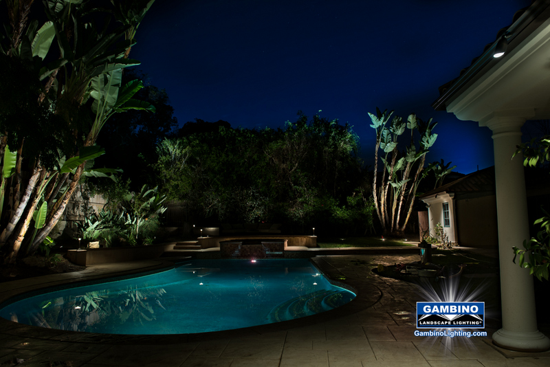 With the addition of some soft fill lighting to the right side of the pool this night scene really comes alive